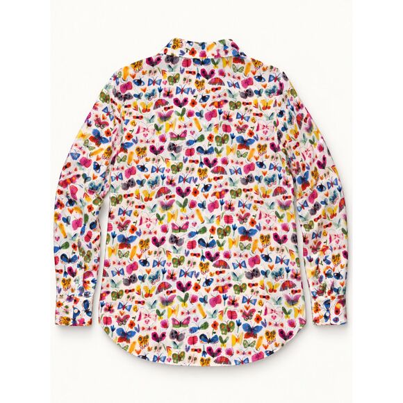 Anthropologie Tops - Anthropologie Carolyn Gavin Mariposa Silk Butterfly Blouse 8 Button Up